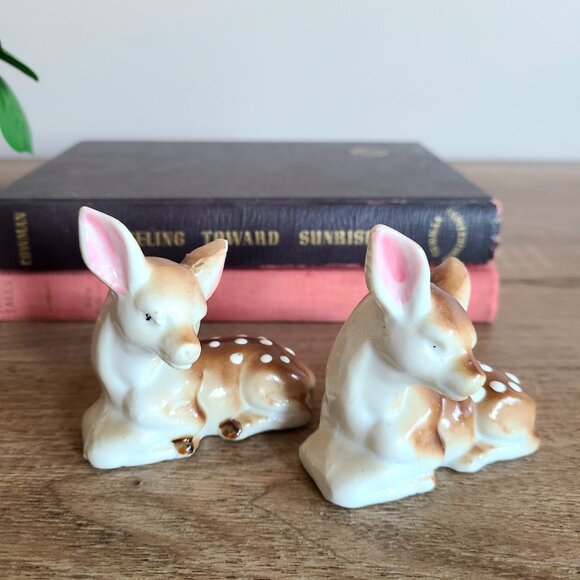 Set of 2 vintage ceramic deer figurines. - Picture 3 of 12